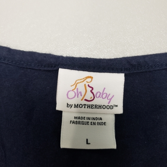 oh baby by motherhood maternity navy blue short sleeve tshirt women's L - Picture 6 of 10